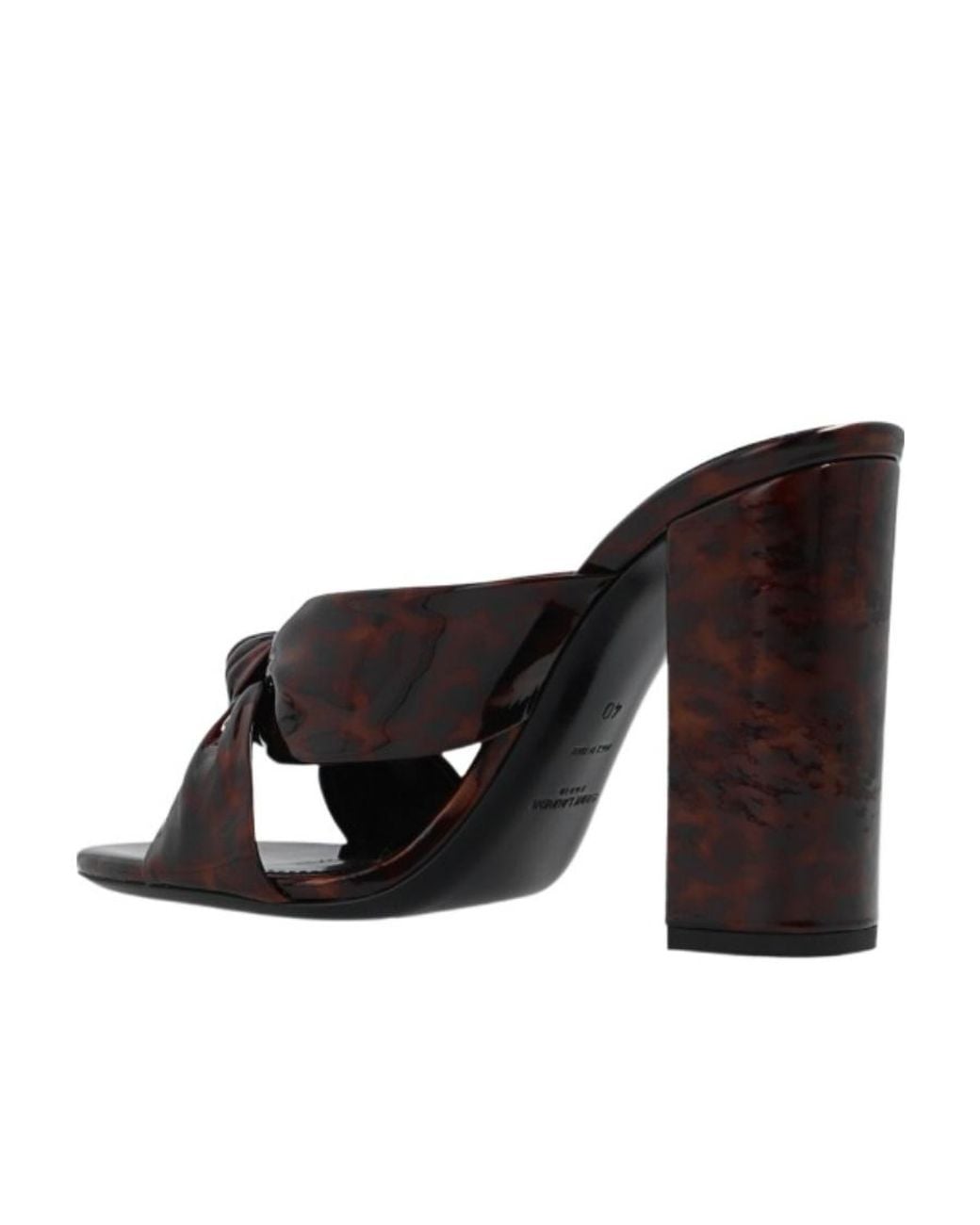 Saint Laurent Brown Tortoiseshell-Effect Twist-Detail Sandals