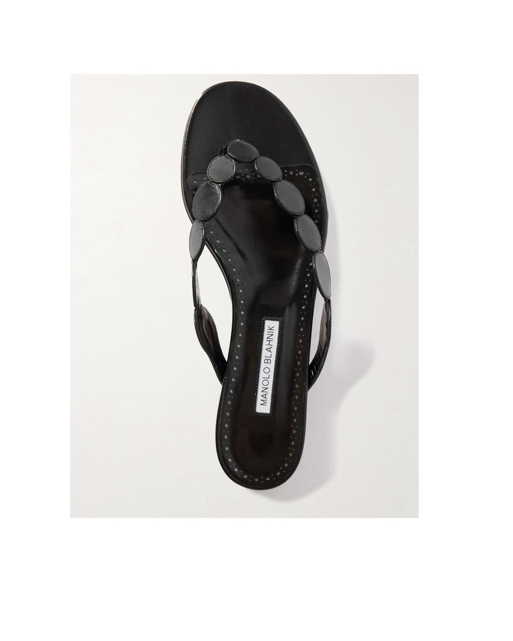 Manolo Blahnik White Round Toe Slippers