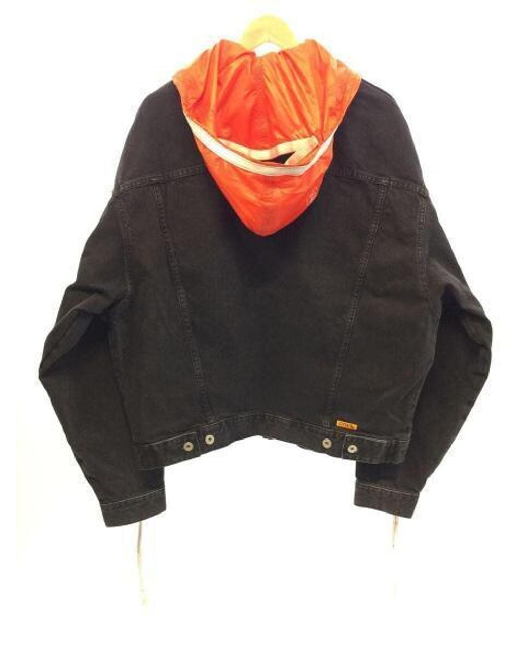 Heron Preston Black Hooded Denim Coat for men