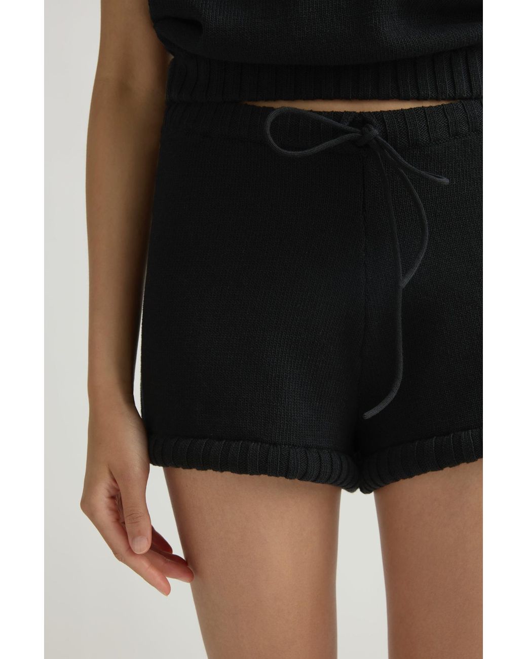 Posse Black Teo Knit Drawstring Shorts