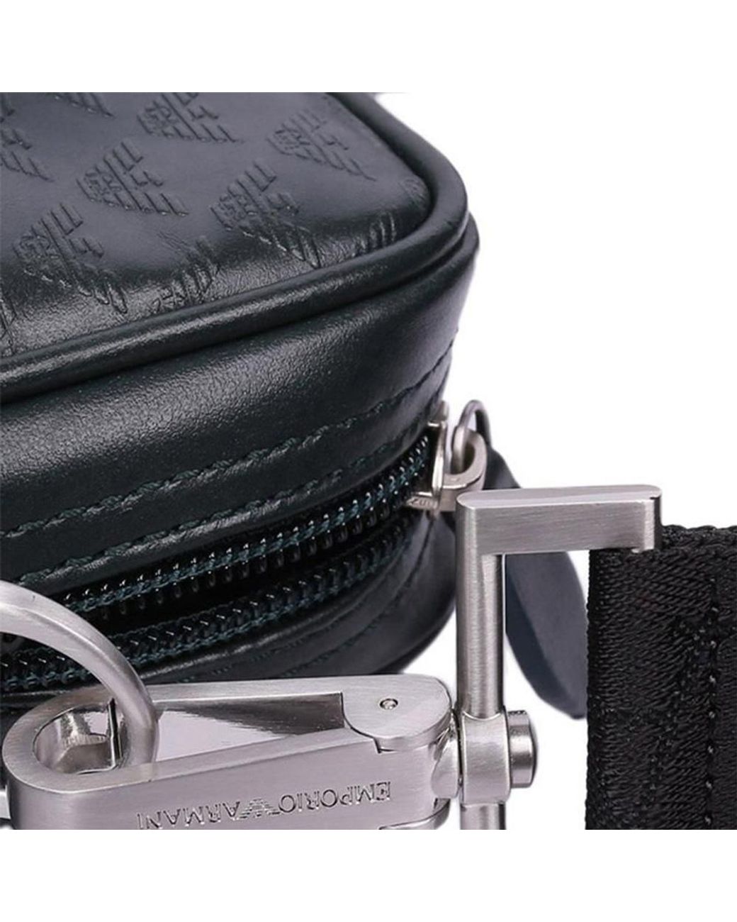 Emporio Armani Black Logo Zip Crossbody Bag for men