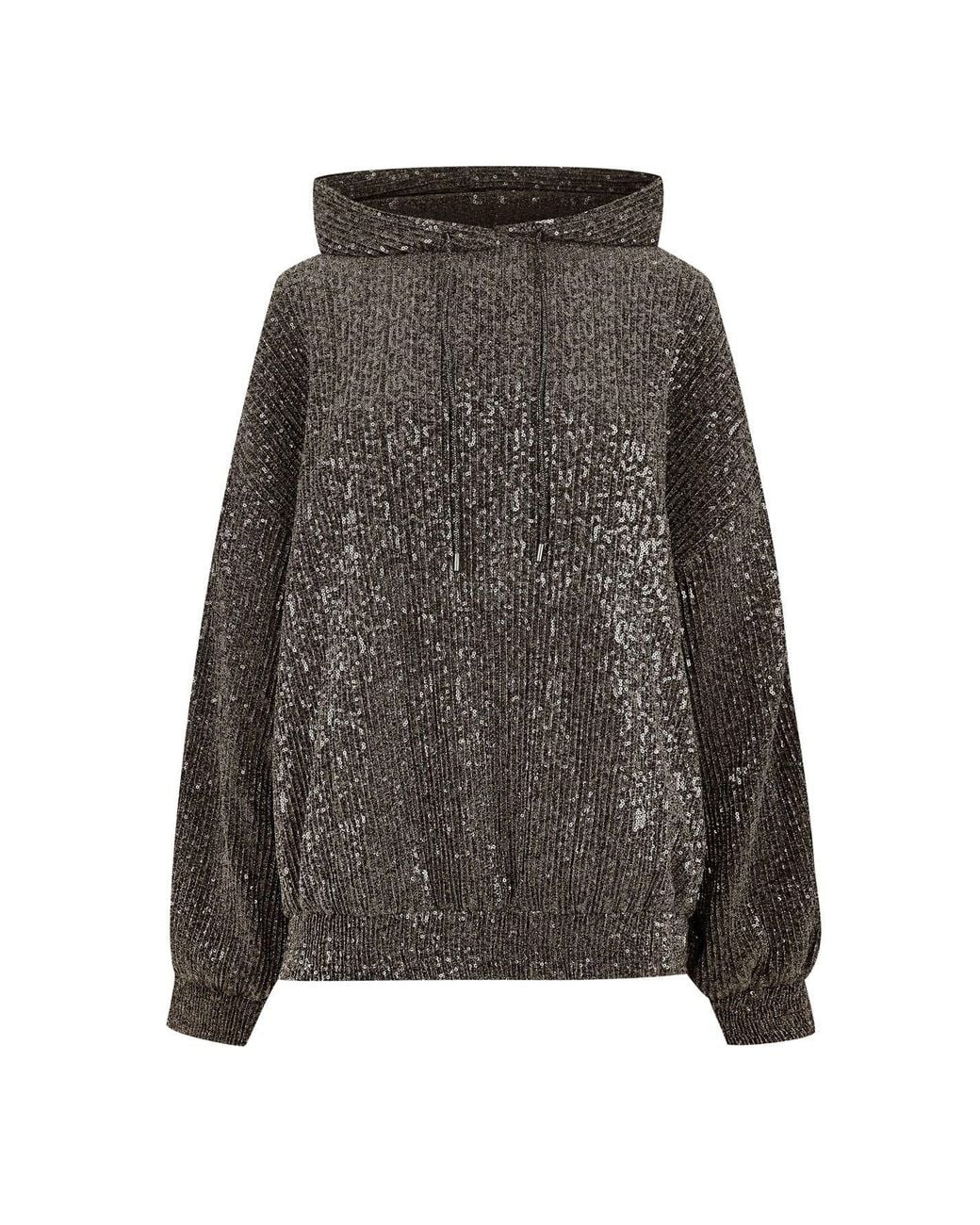 Stine Goya Gray Sequined Hoodie