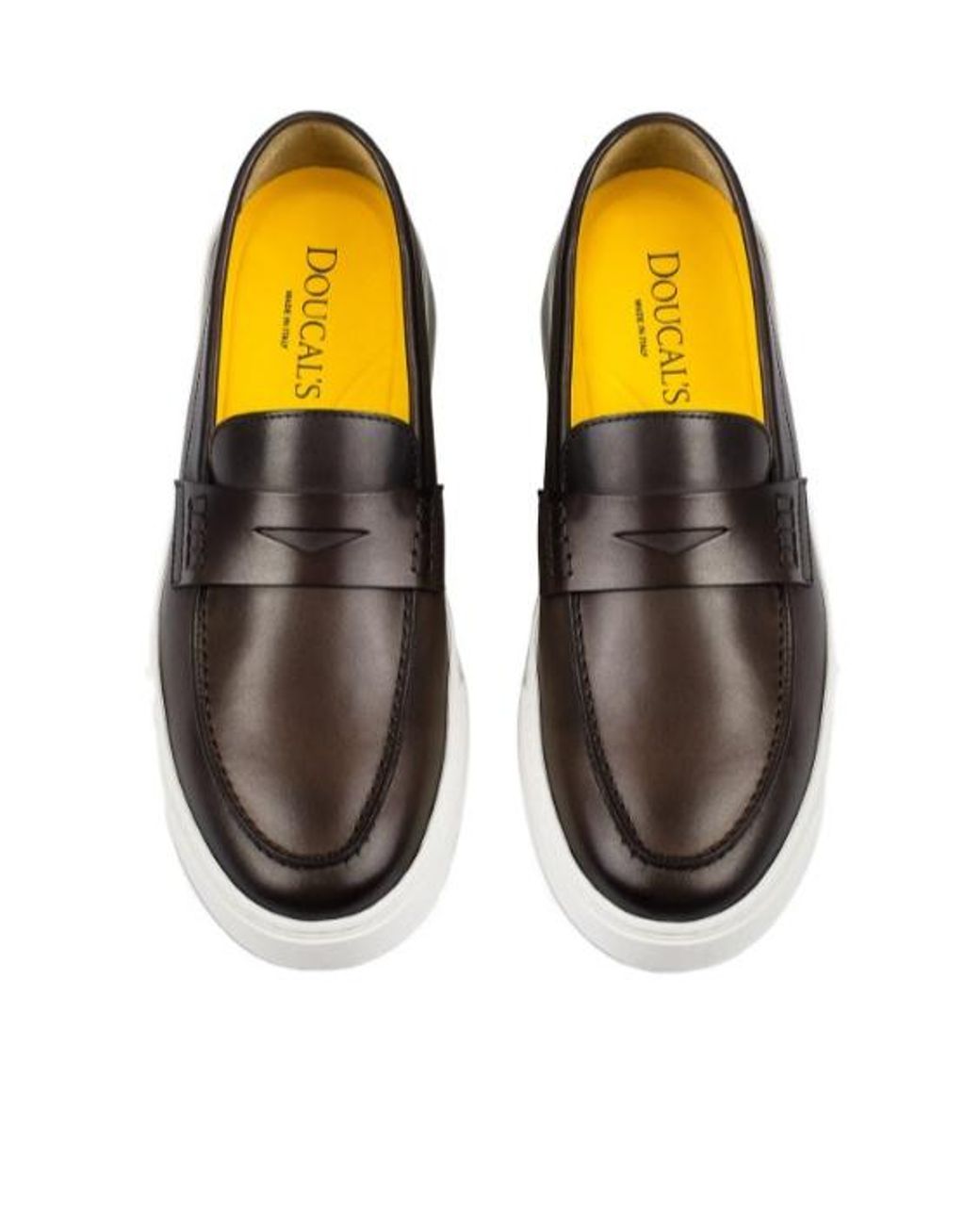 Doucal's Black Smooth Penny Loafers for men