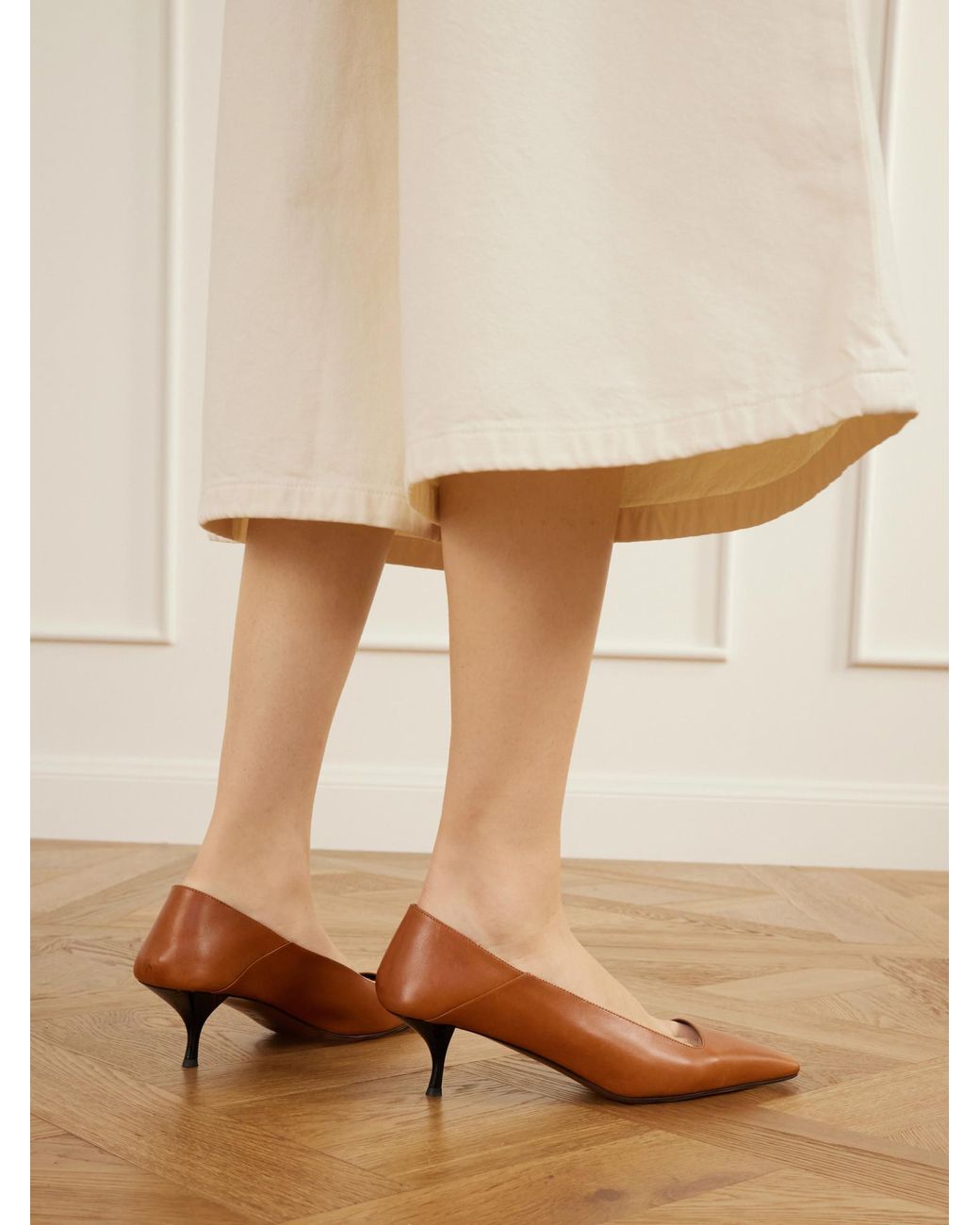 Neous Brown Tasha Leather Pumps