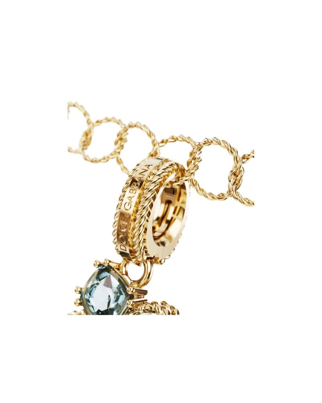 Dolce & Gabbana Metallic 18Kt D Letter Gemstone Pendant