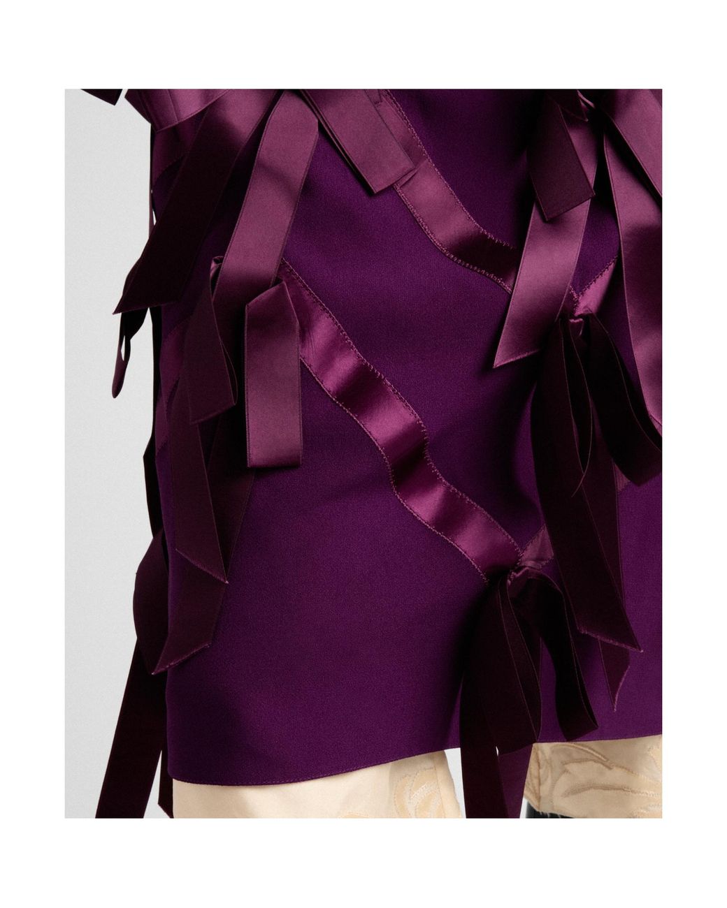 Prada Purple Bow Embellished Crewneck Dress