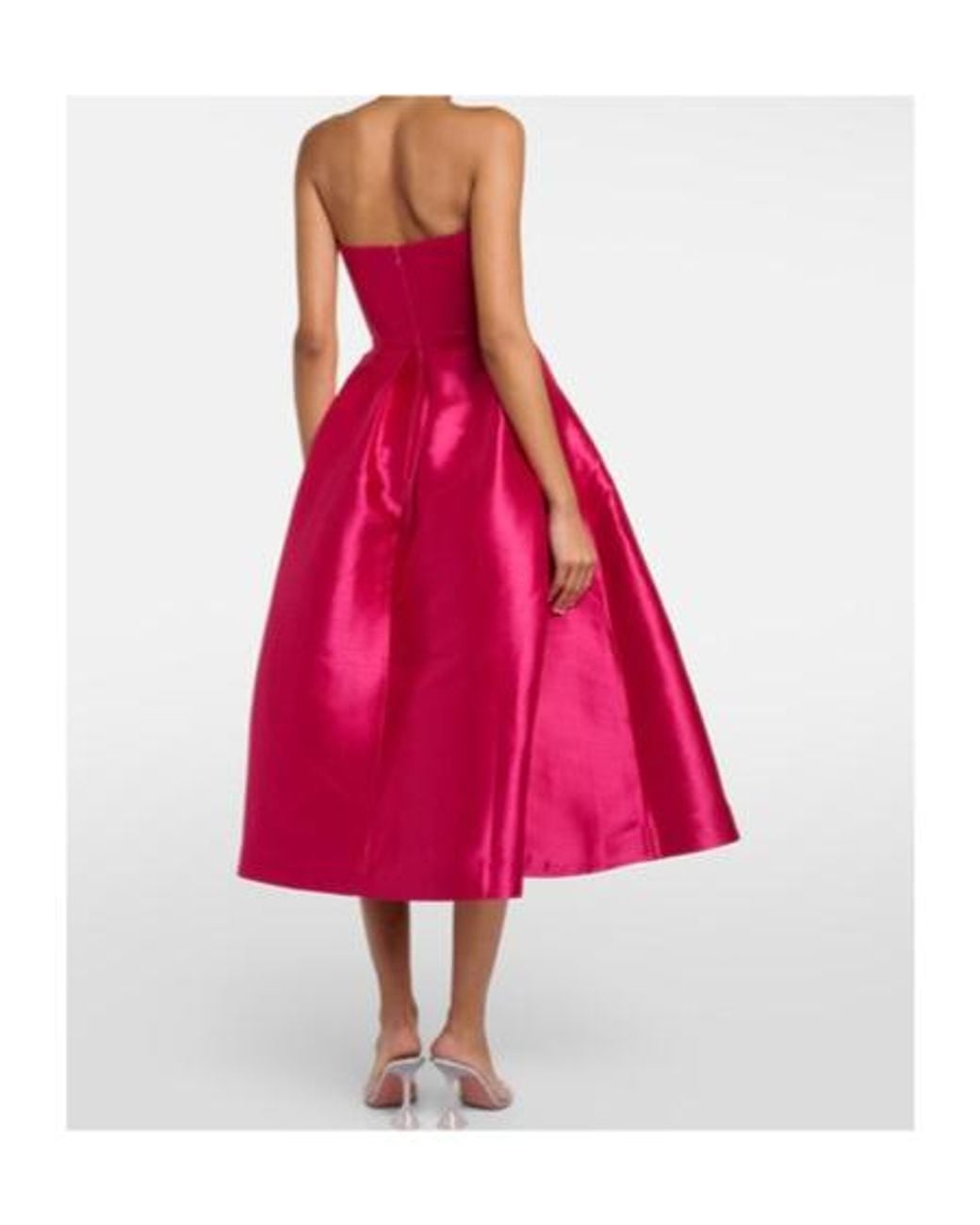 Alex Perry Red Strapless Midi Dress