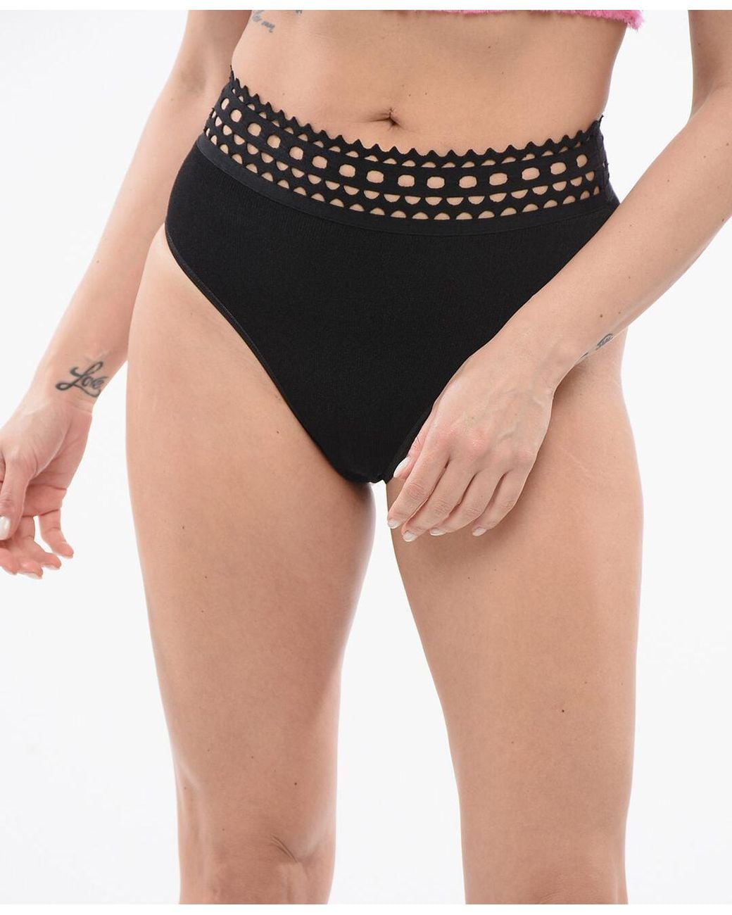 Alaïa Black Vienne Openwork Briefs