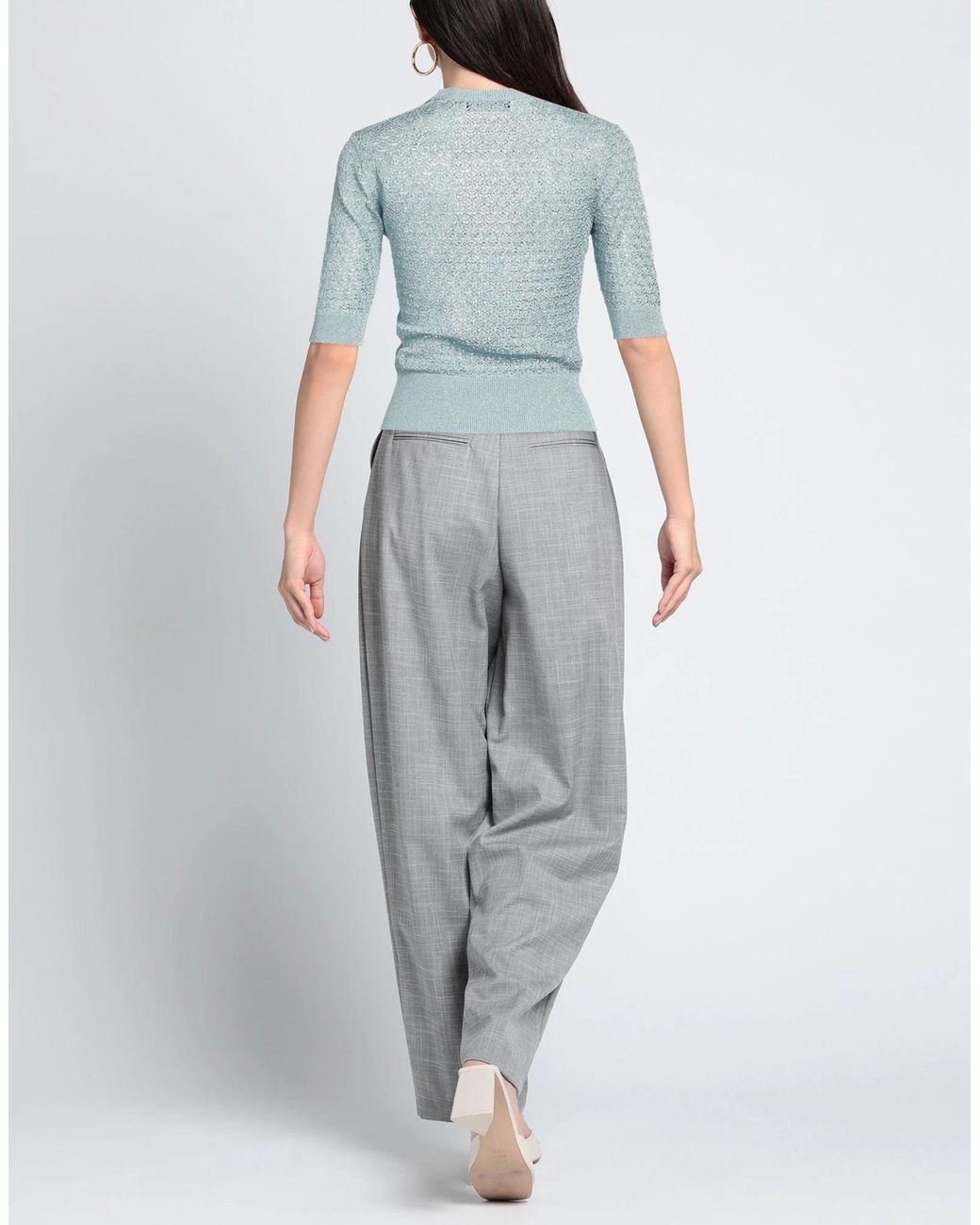 Dolce & Gabbana Blue Solid Color Knit Sweater