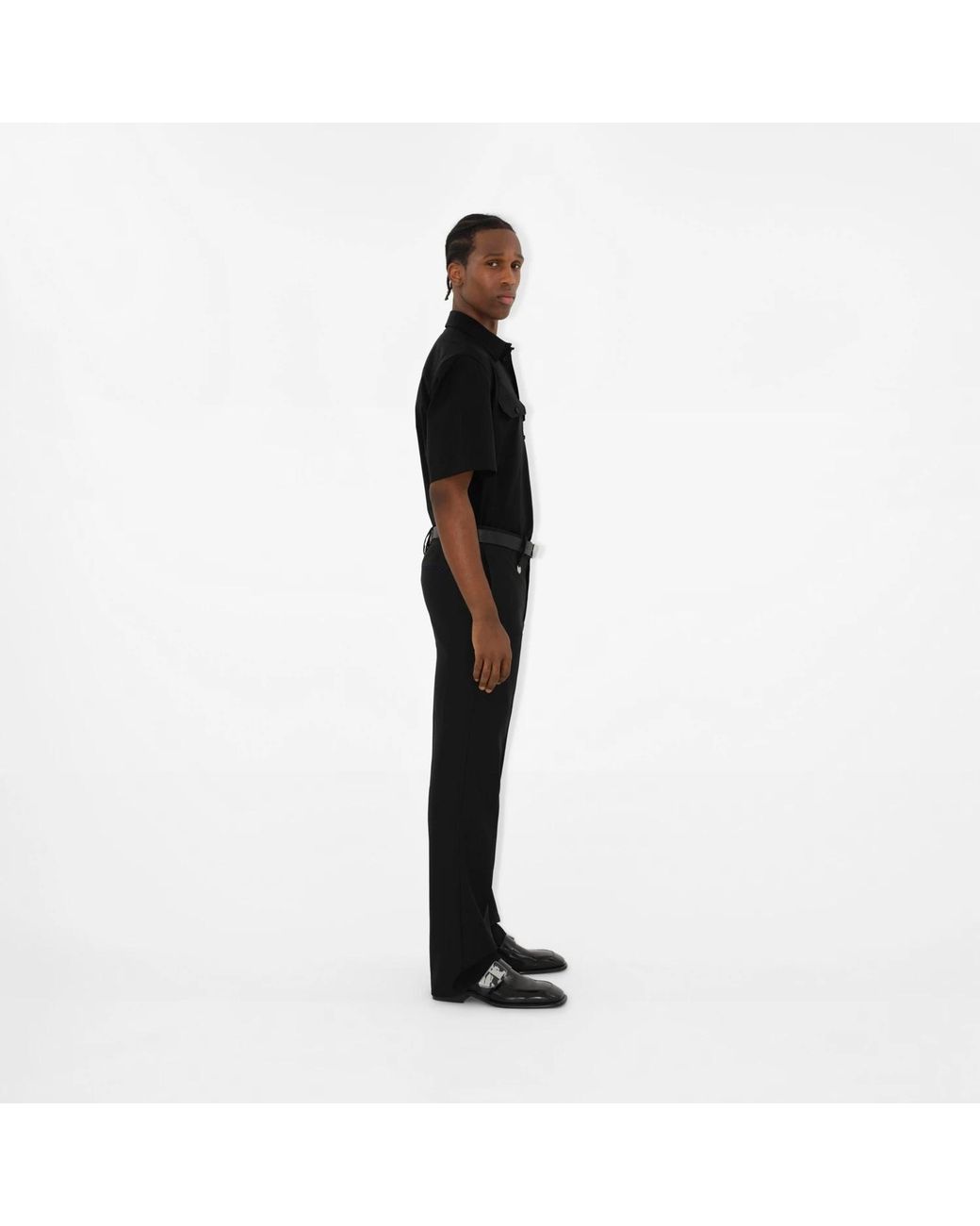 Burberry Black Ekd-Embroidered Cotton Shirt for men