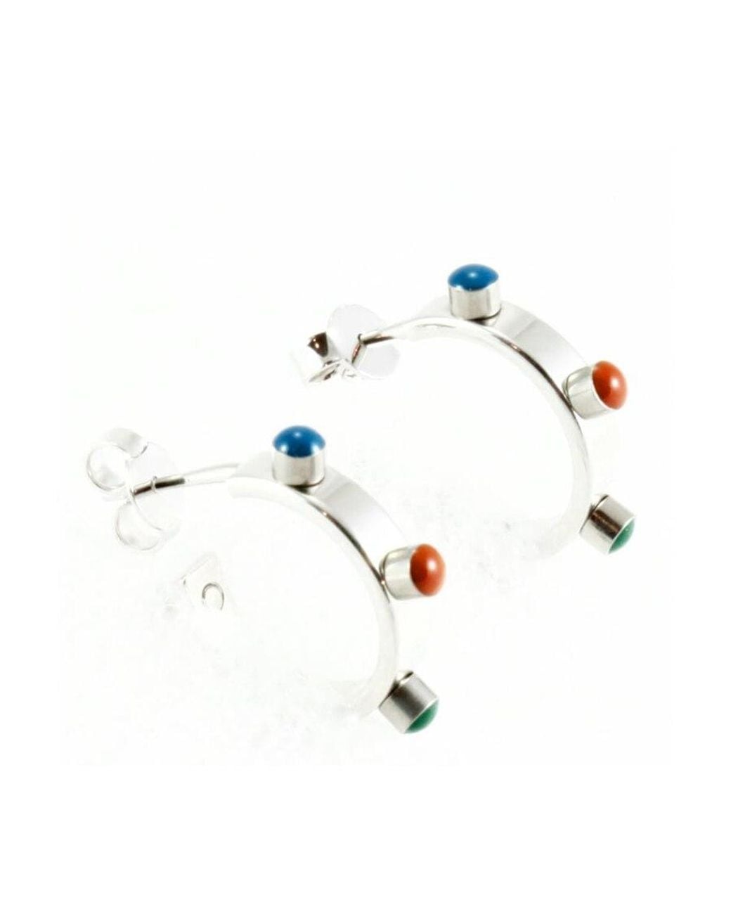 Céline White Hoop Earrings