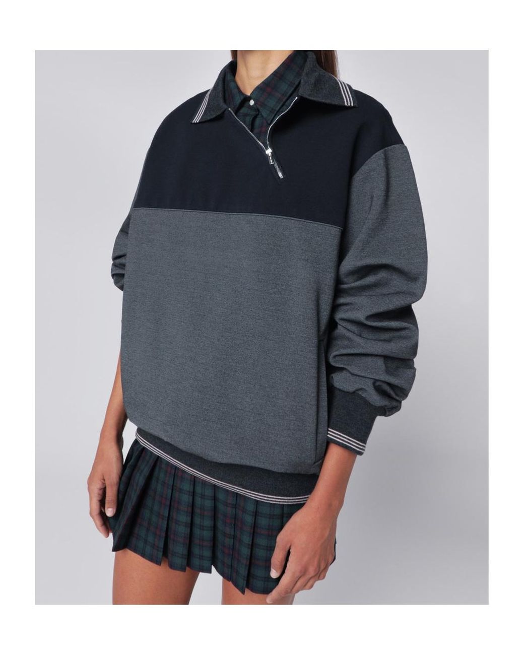 Miu Miu Blue Two-Toned Polo Sweatshirt