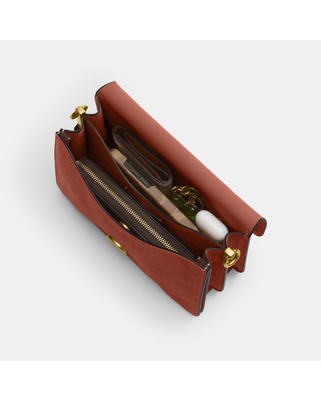 COACH Red Stylish Minimalist Chain Bag