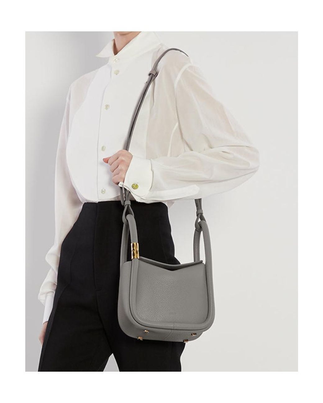 Boyy Gray Double Handle Shoulder Bag