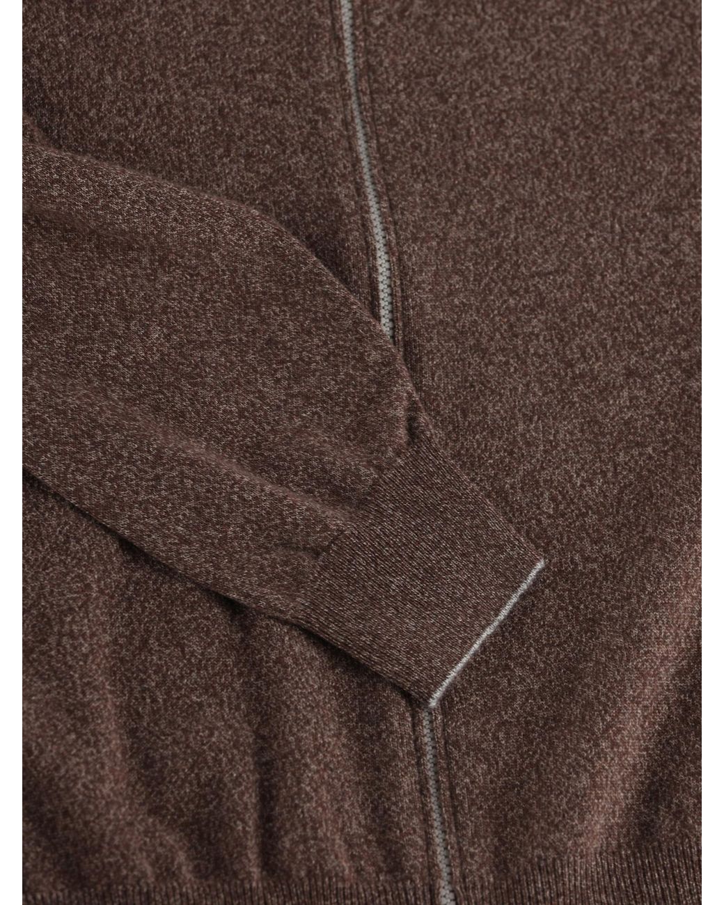 Brunello Cucinelli Brown Zipped Cardigan for men
