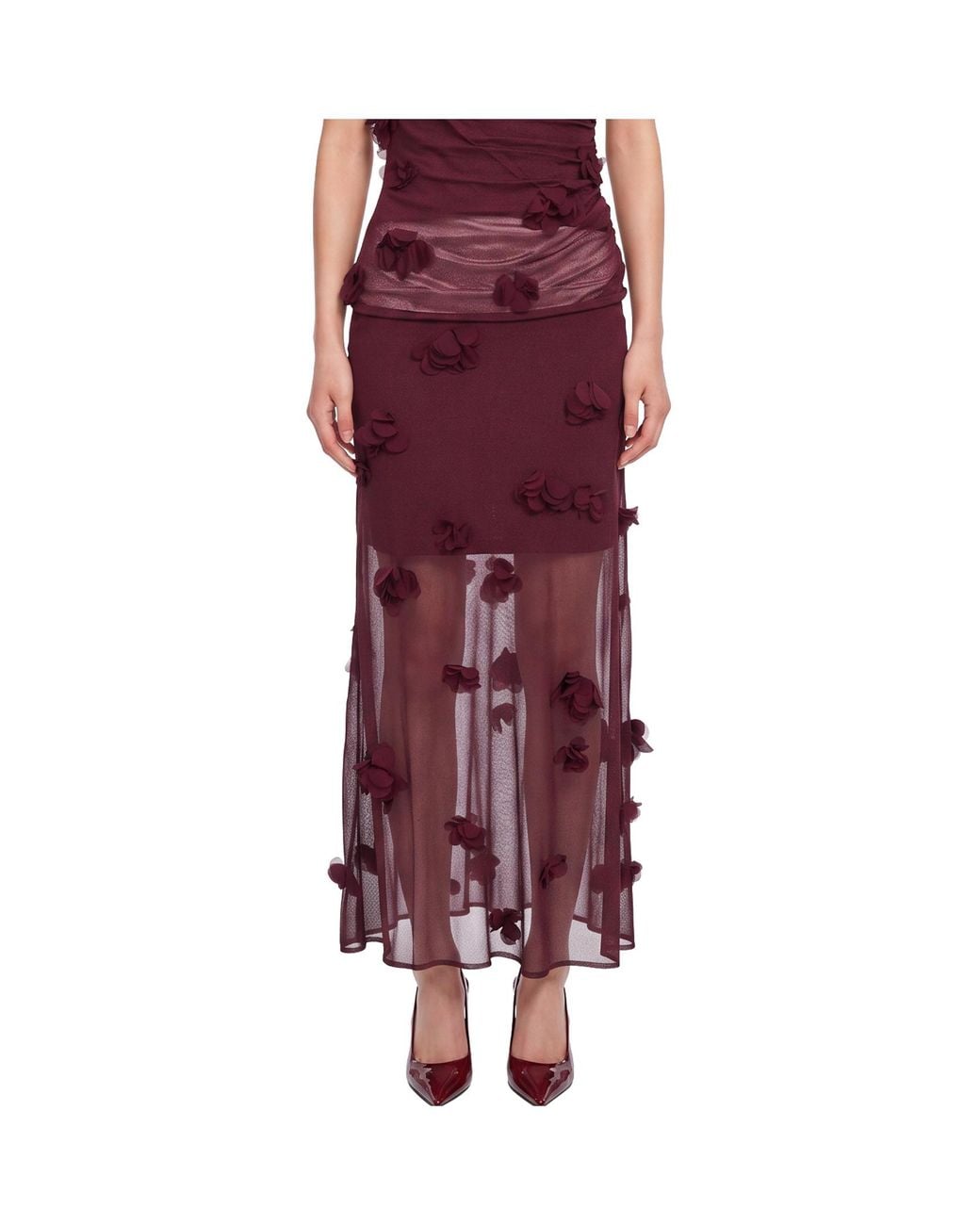 Jonathan Simkhai Purple Cora Floral Detailed Skirt
