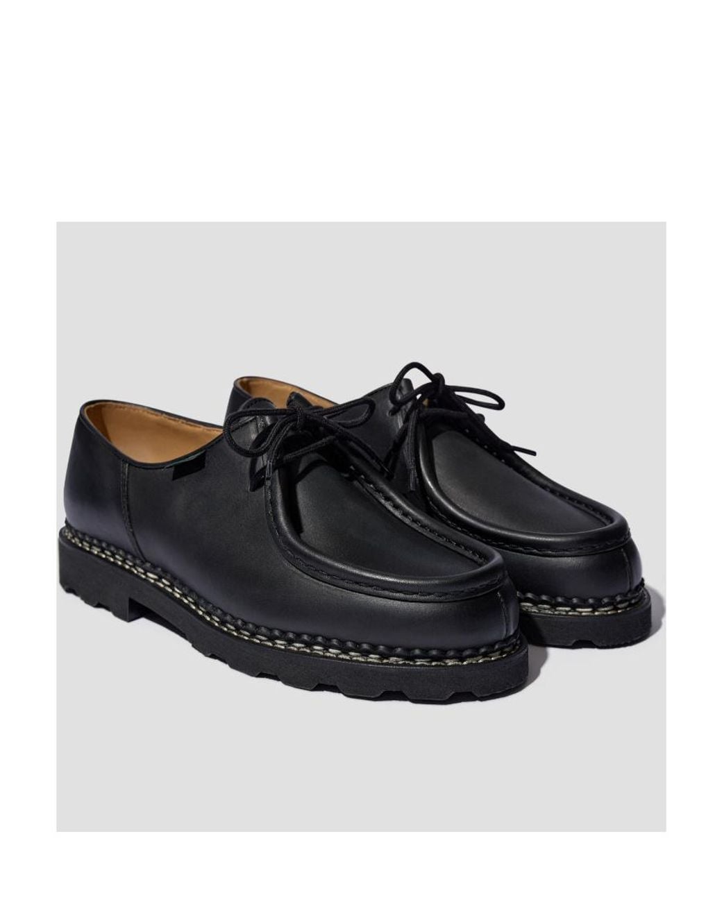 Paraboot Black Lace Up Casual Shoes for men