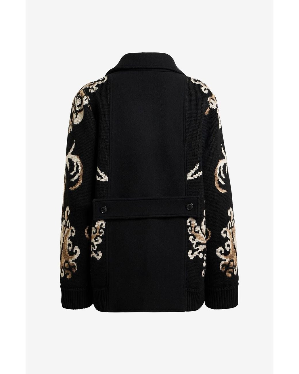 Etro Black Patterned Button-Front Cardigan