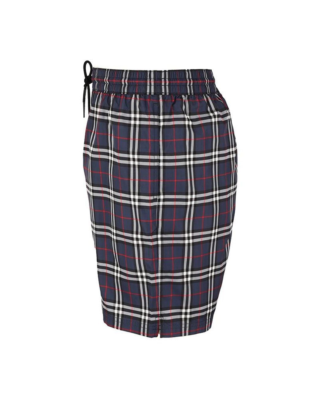 Burberry Blue Check Drawcord Swim Shorts for men