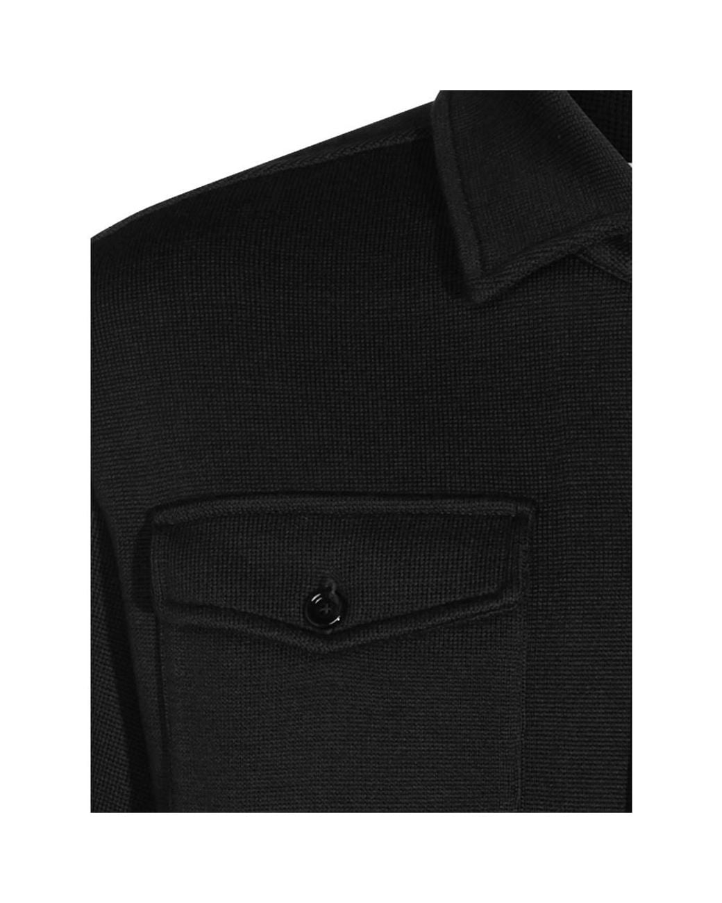Lardini Black Button-Up Shirt Jacket for men