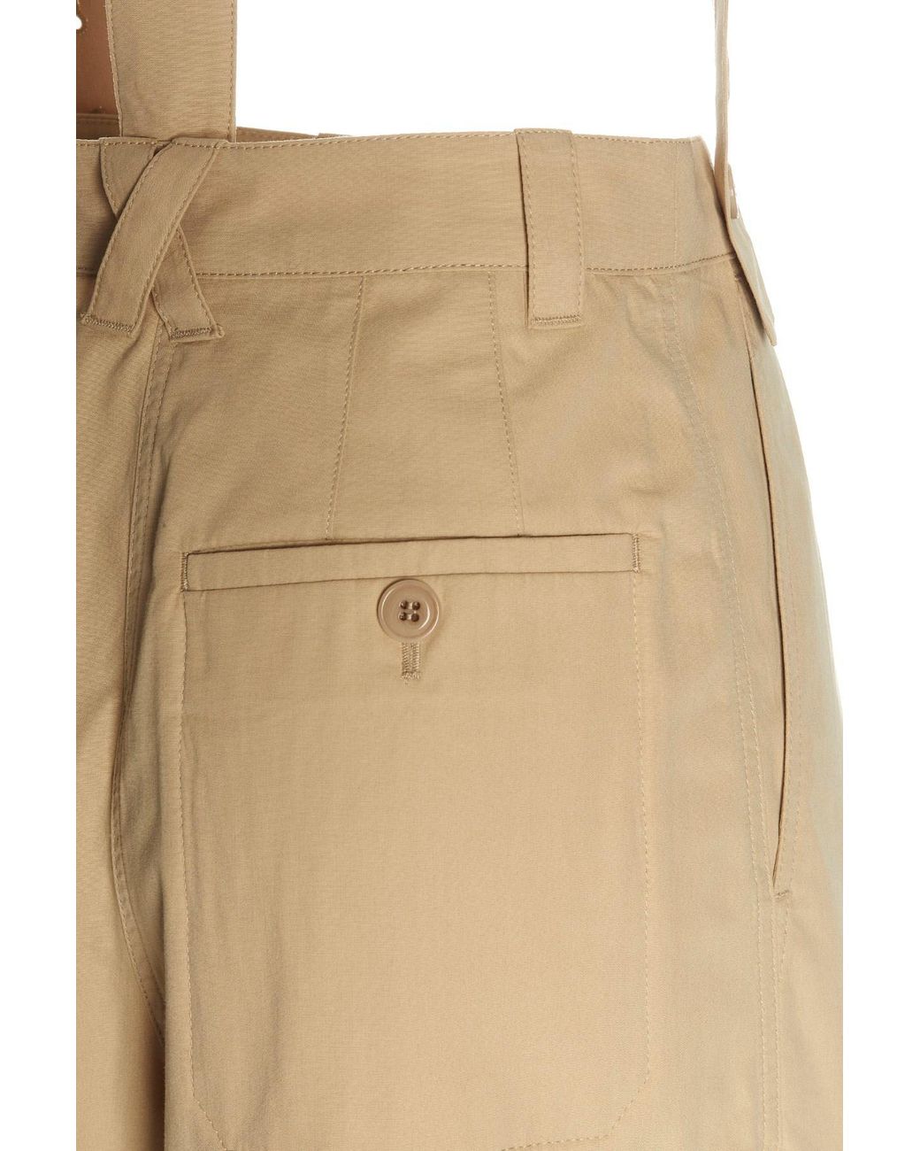 KENZO Natural High Waisted Wide-Leg Cargo Trousers