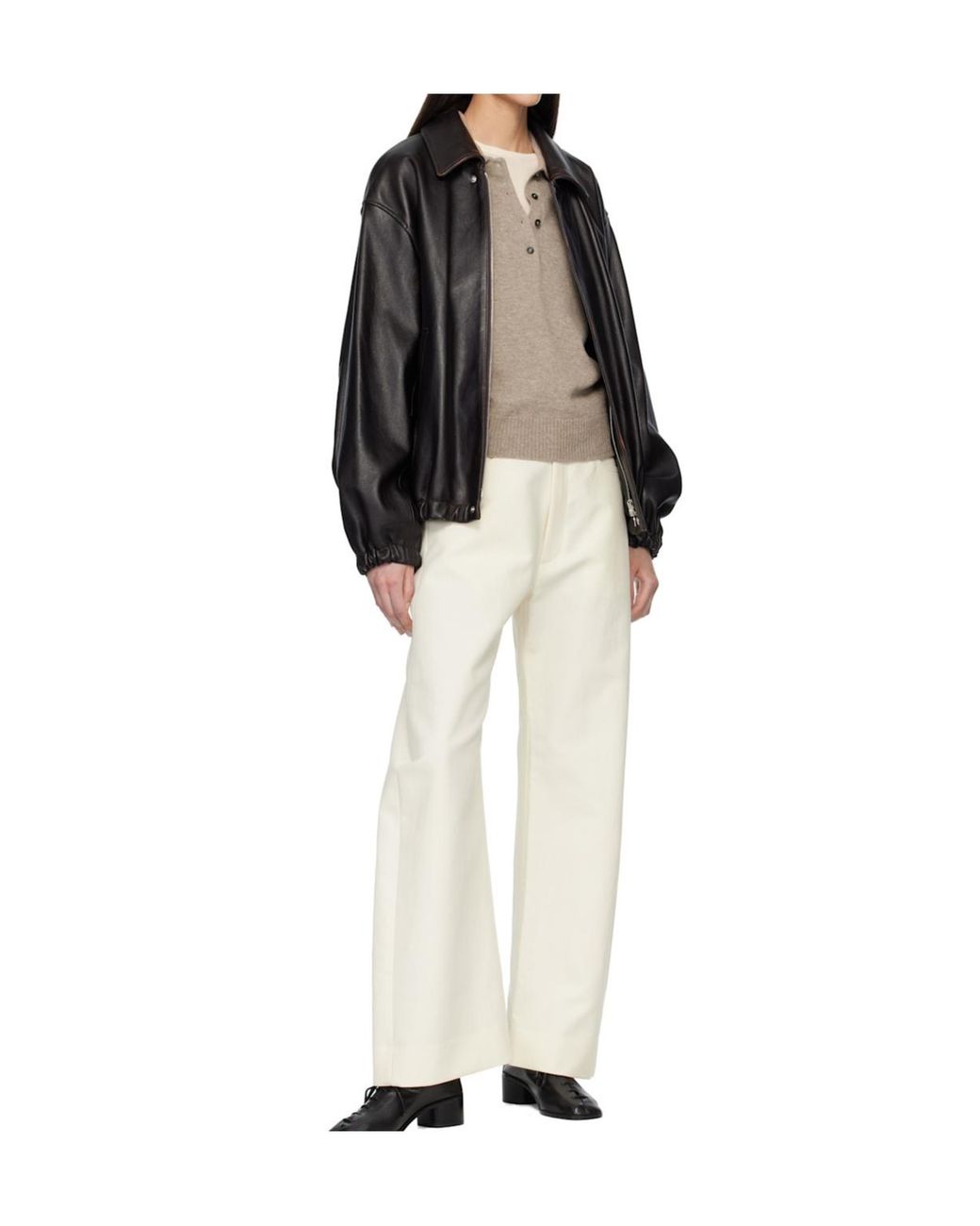 Ssstein Black Zippered Leather Jacket