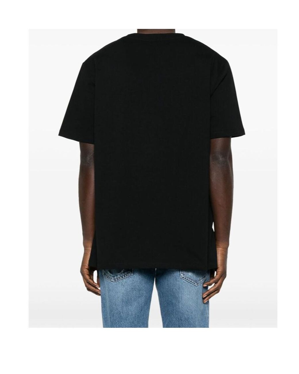 Balmain Black Logo Detailed Crewneck T-Shirt for men