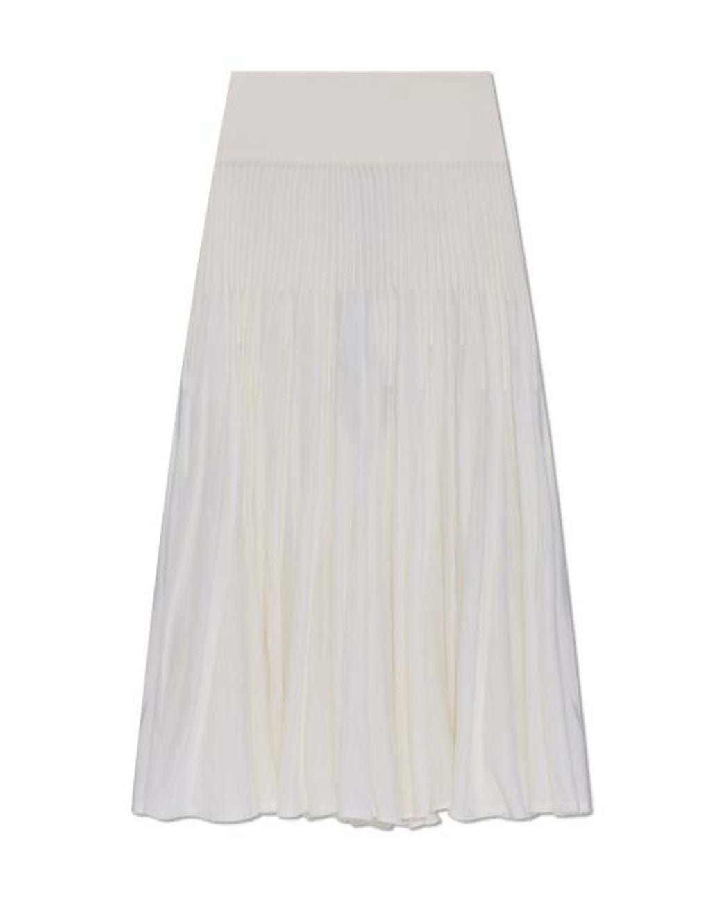 Alaïa White Alaïa High Waist Pleated Skirt