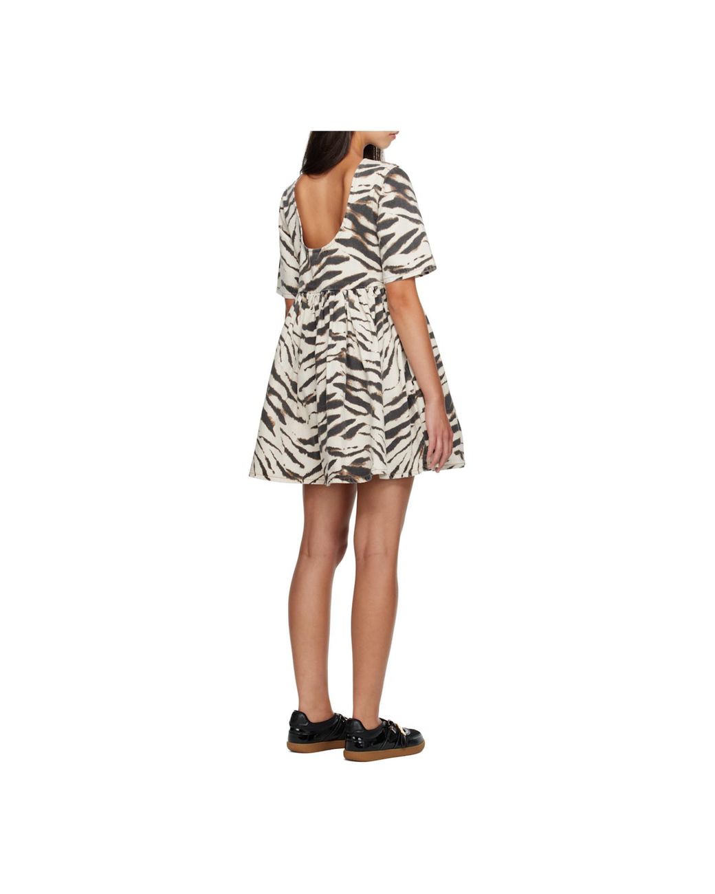 Ganni Multicolor Zebra Denim Mini Dress