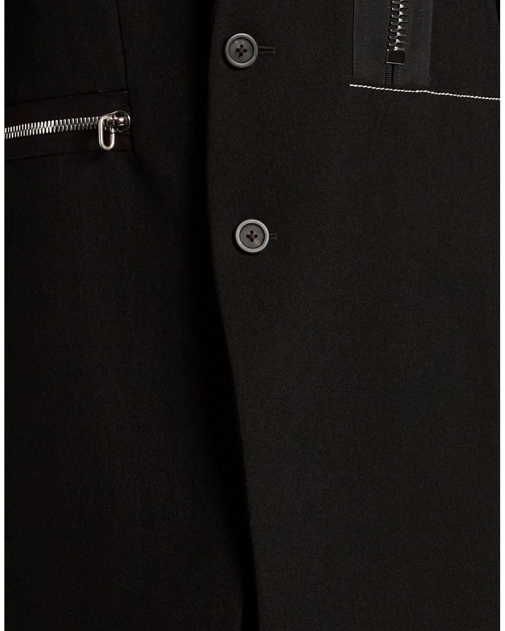 Rick Owens Black Single-Breasted Wool Coat