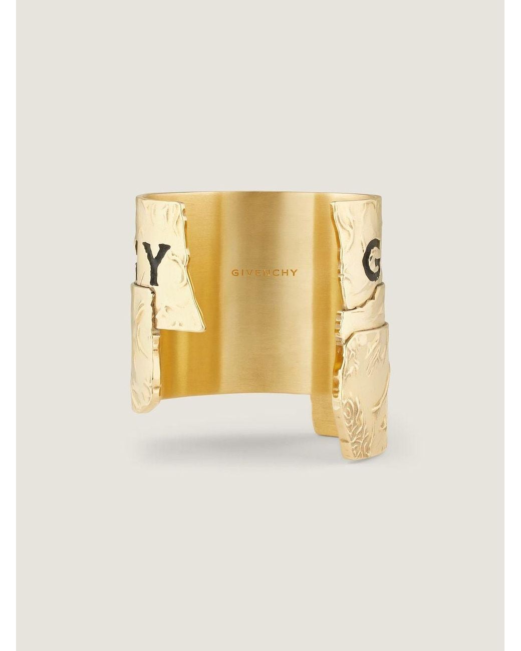 Givenchy White Paris 1952 Logo Engraved Tape Bracelet
