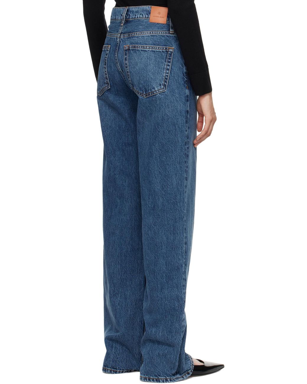 Anine Bing Blue Belt-Loop Jeans