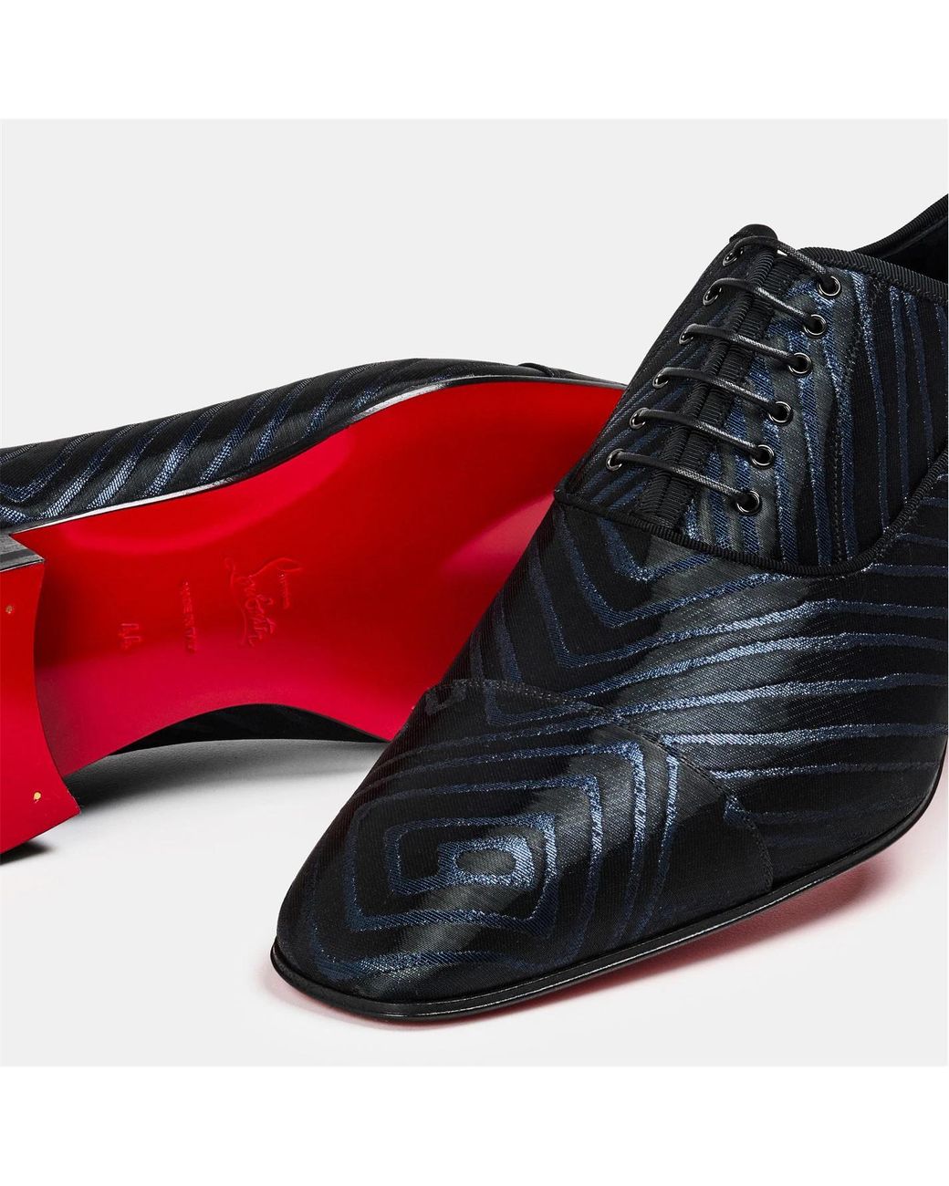 Christian Louboutin Blue Jacquard Design Business Casual Shoes for men
