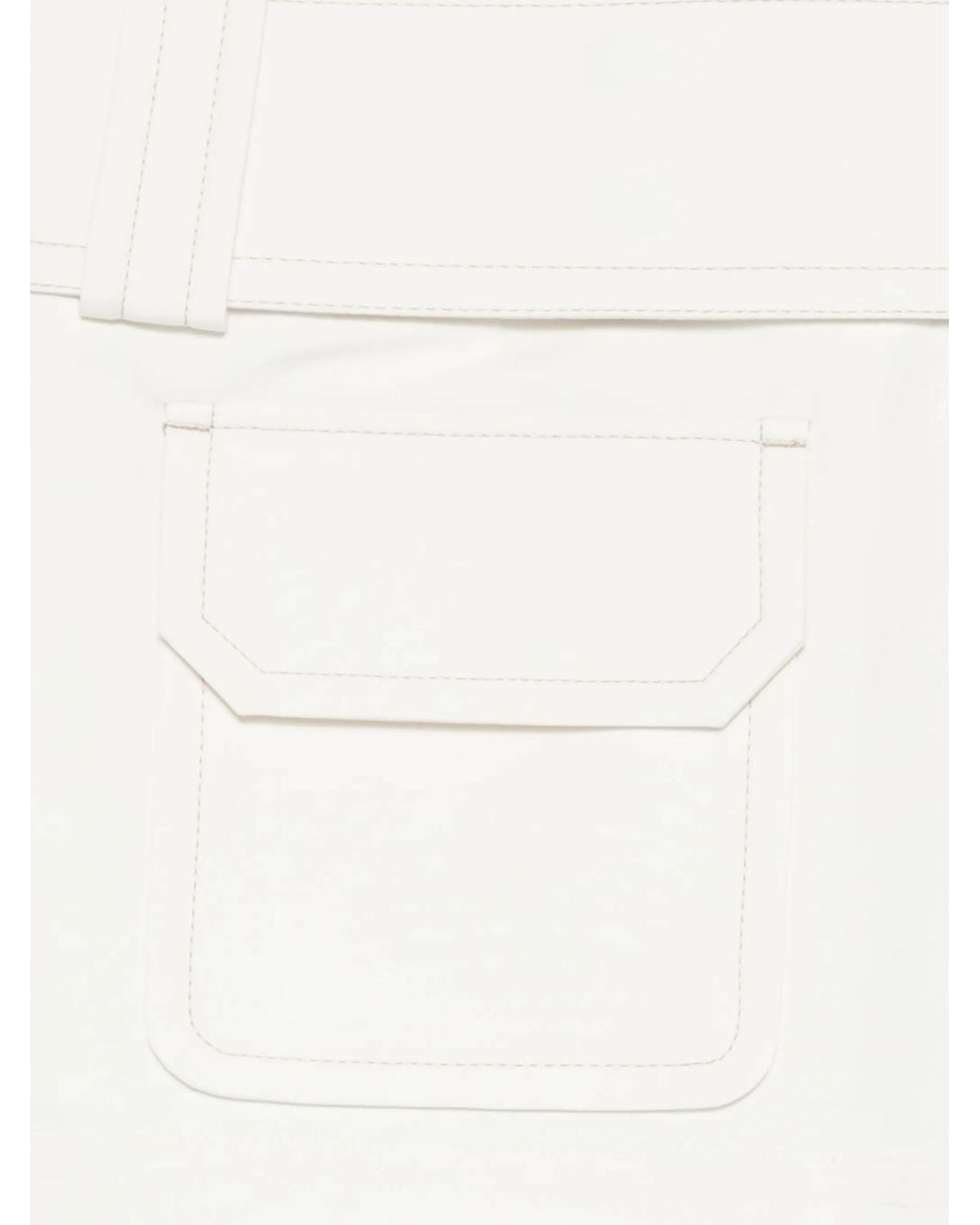 AMI White Pocket Mini Straight Skirt