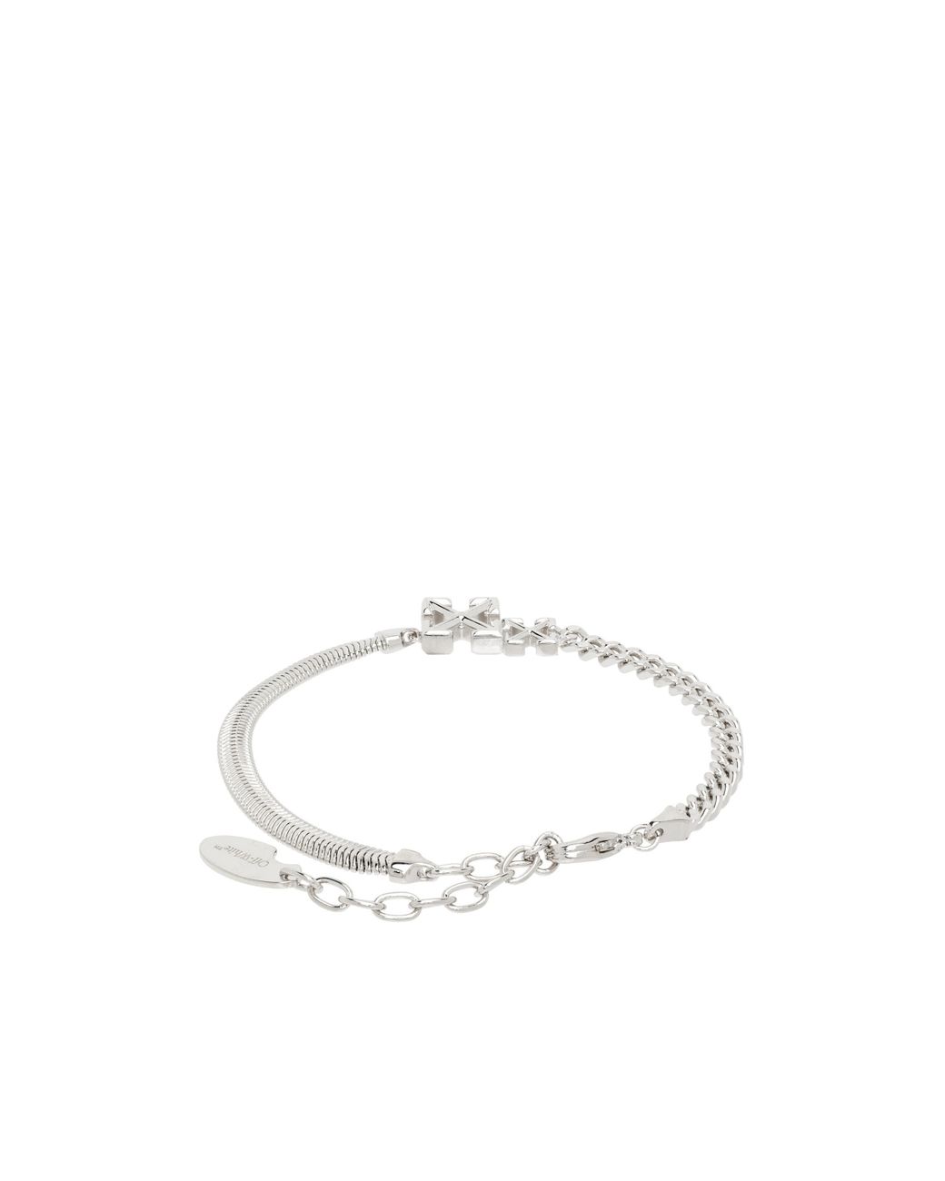 Off-White c/o Virgil Abloh White Arrows-Motif Curb-Link Bracelet for men