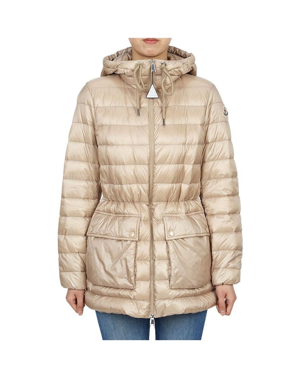 Moncler Natural Jasmin Zip-Up Quilted Jacket