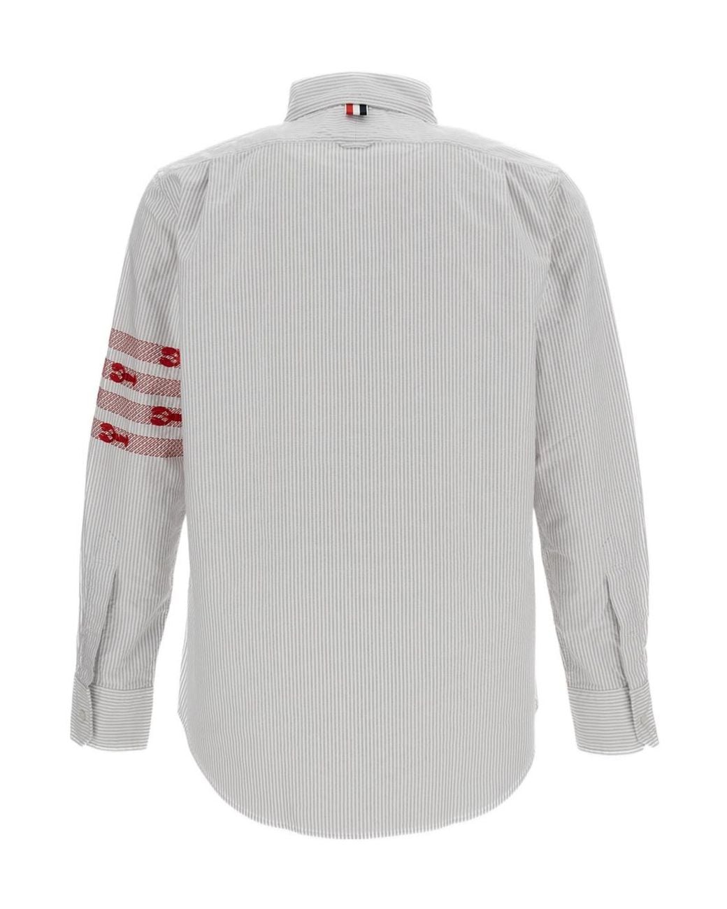 Thom Browne Gray 4-Bar Striped Shirt for men