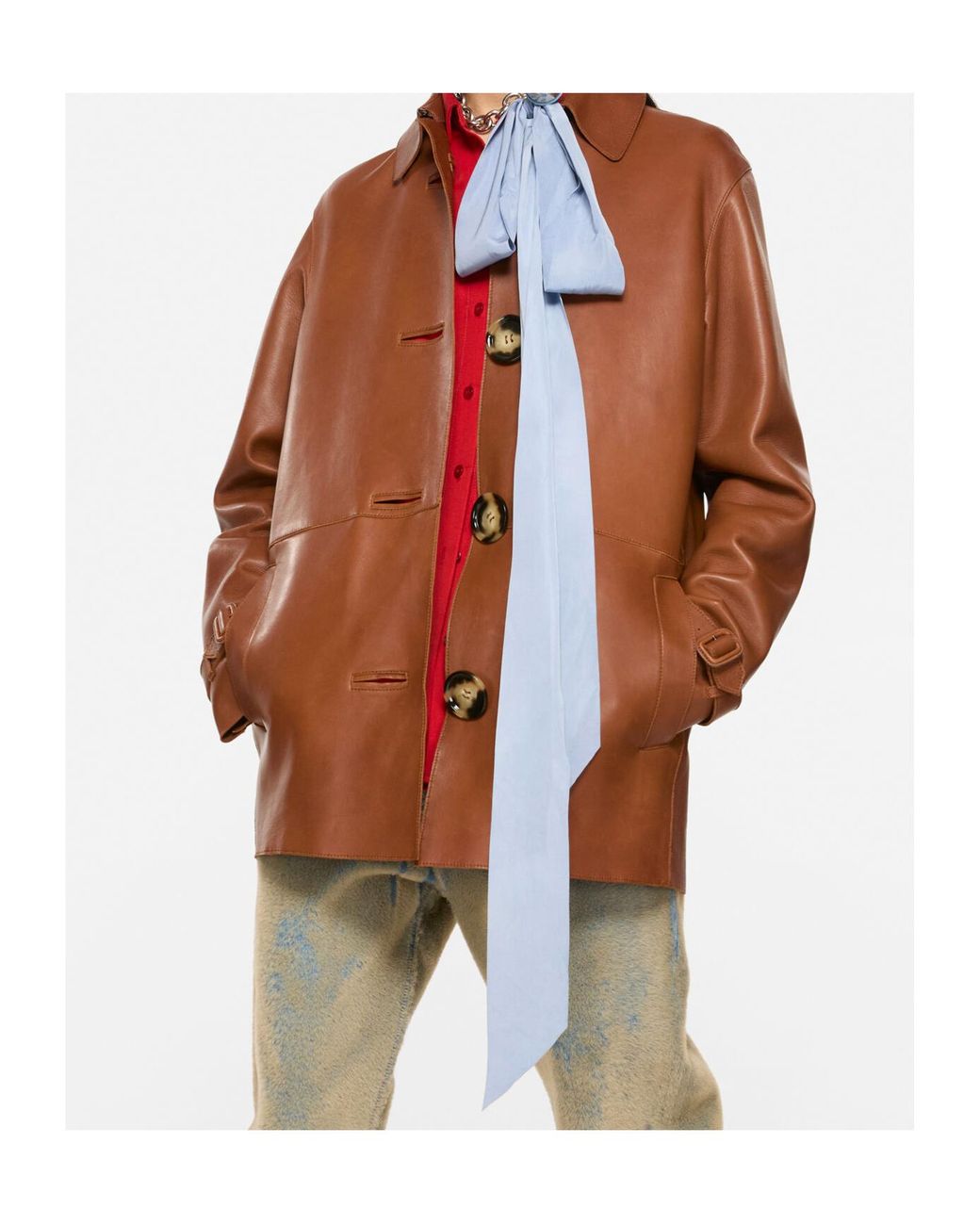 Acne Brown Leather Coat