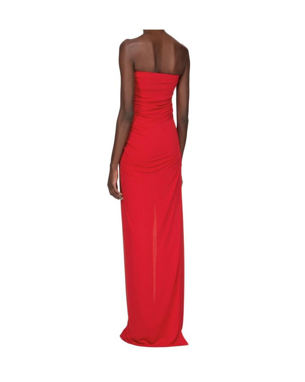 Rick Owens Red Draped Slit Top