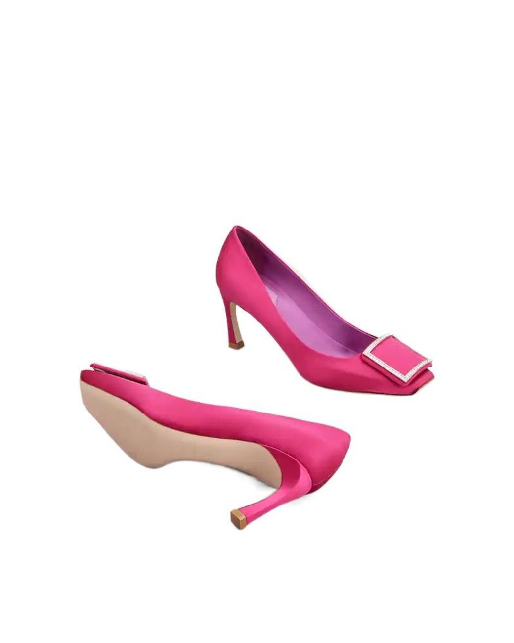 Roger Vivier Pink Trompette Satin Pumps