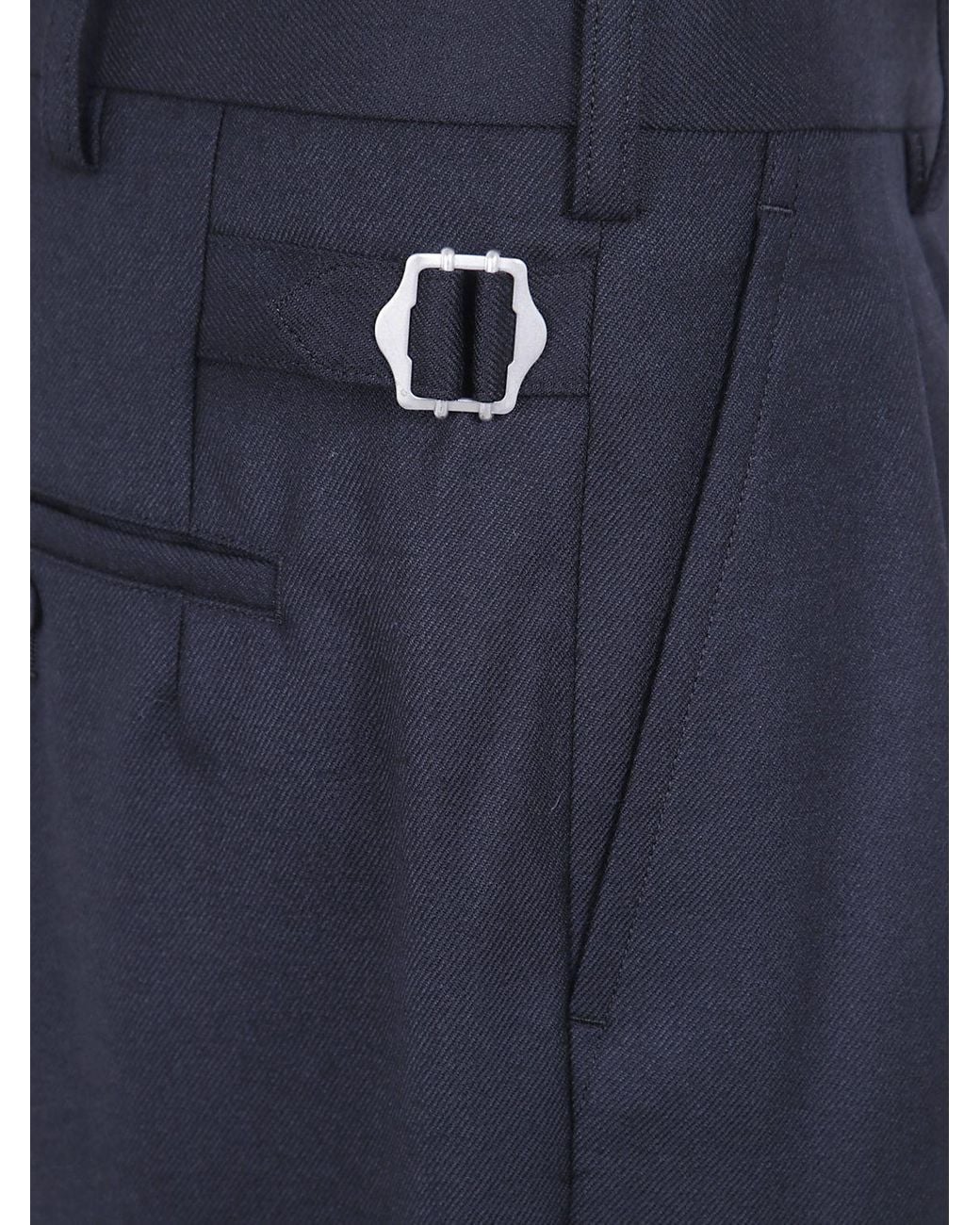 Comme des Garçons Blue High-Waisted Wide-Leg Trousers for men