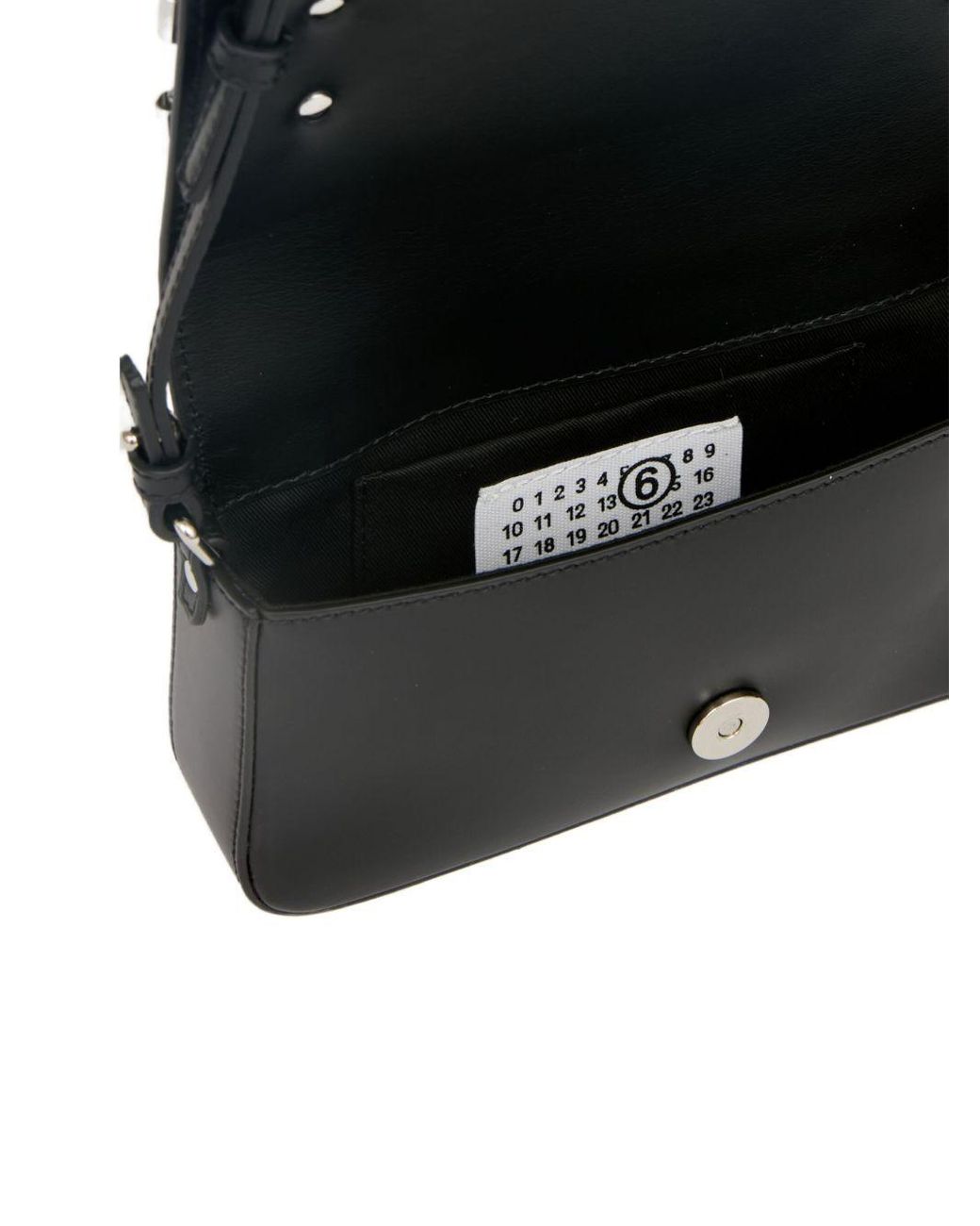 MM6 by Maison Margiela Black Buckle Detailed Small Shoulder Bag for men