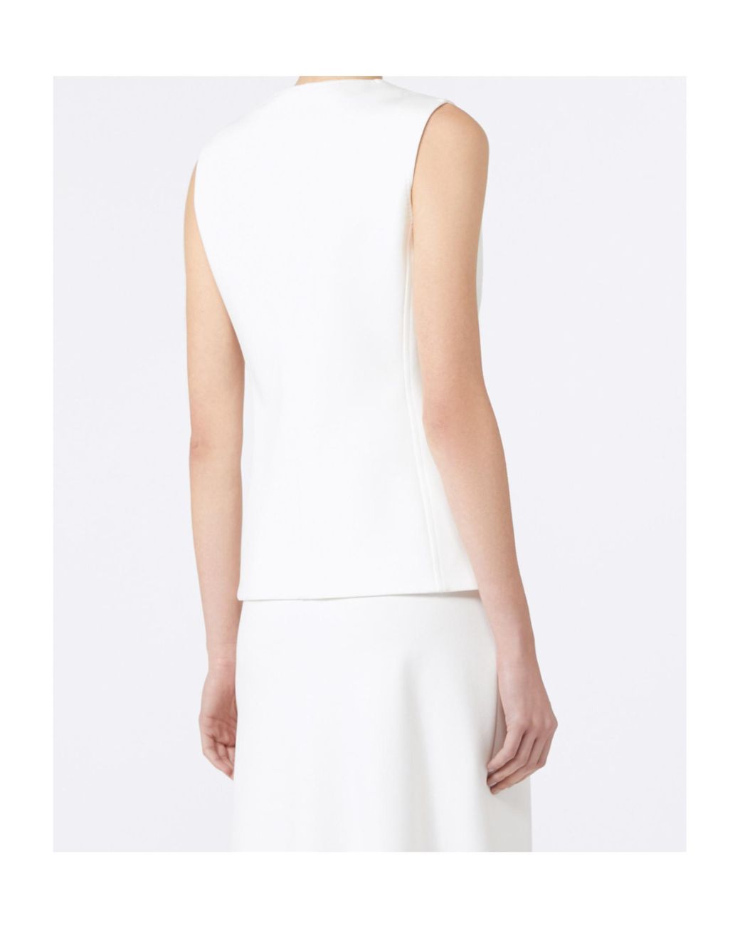 Max Mara White Fornovo V-Neck Button-Up Gilet