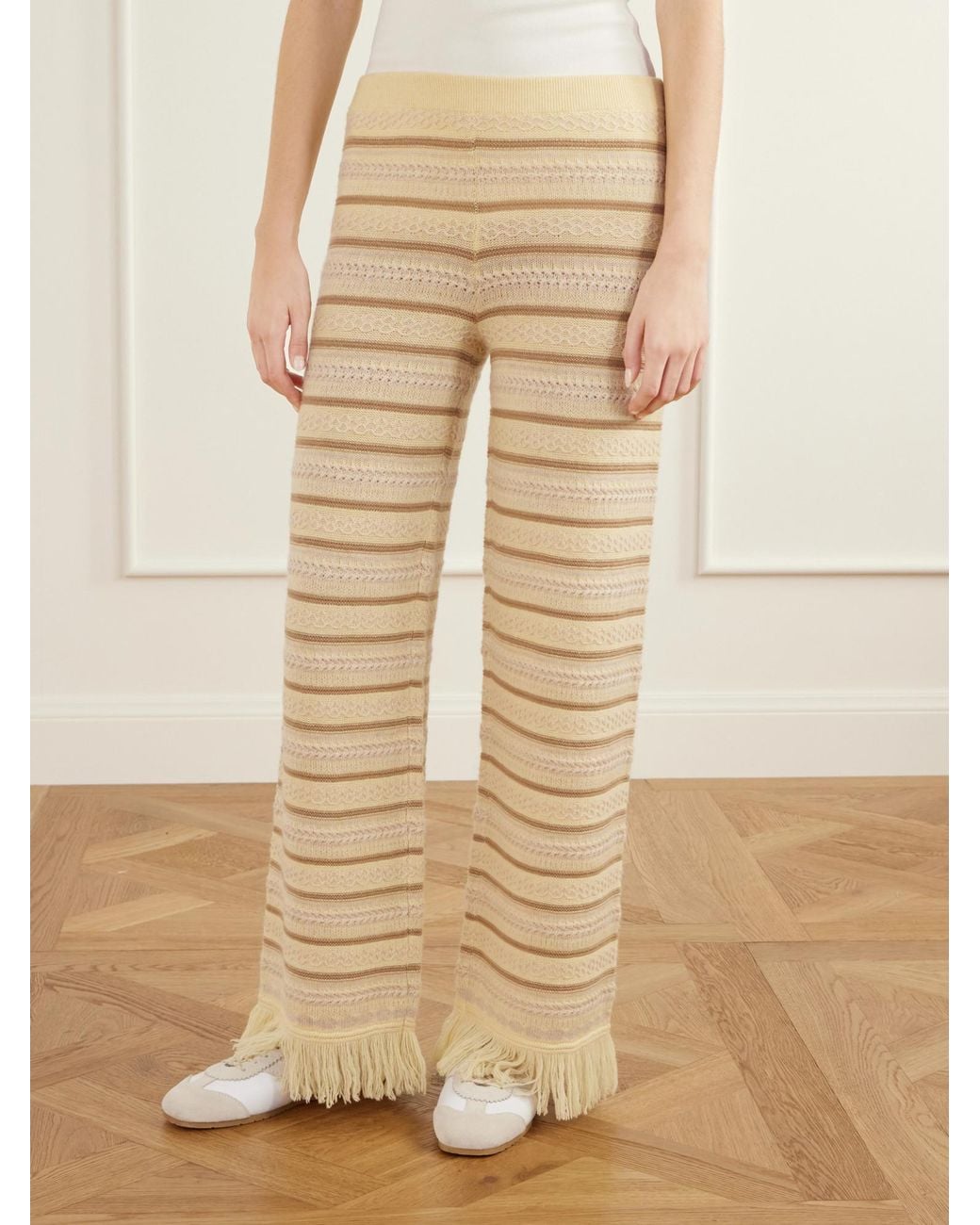 Guest In Residence Natural Blend Knitted Wide-Leg Pants