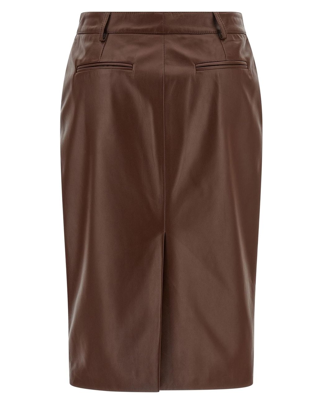 GIUSEPPE DI MORABITO Brown Zip-Front Midi Skirt