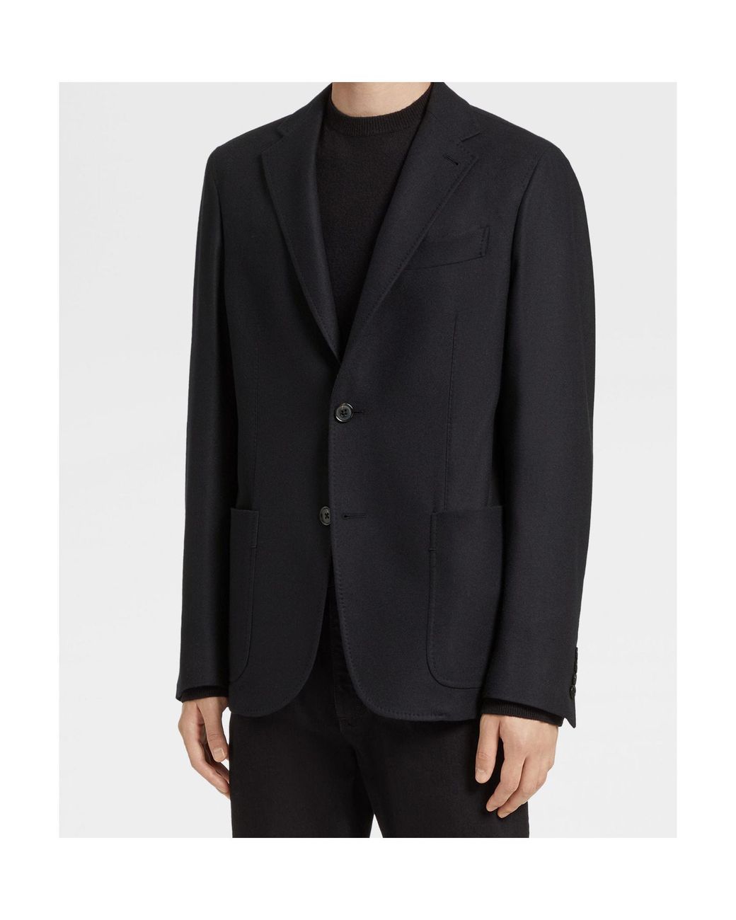 Zegna Blue Trofeo Wool Cashmere Blazer for men