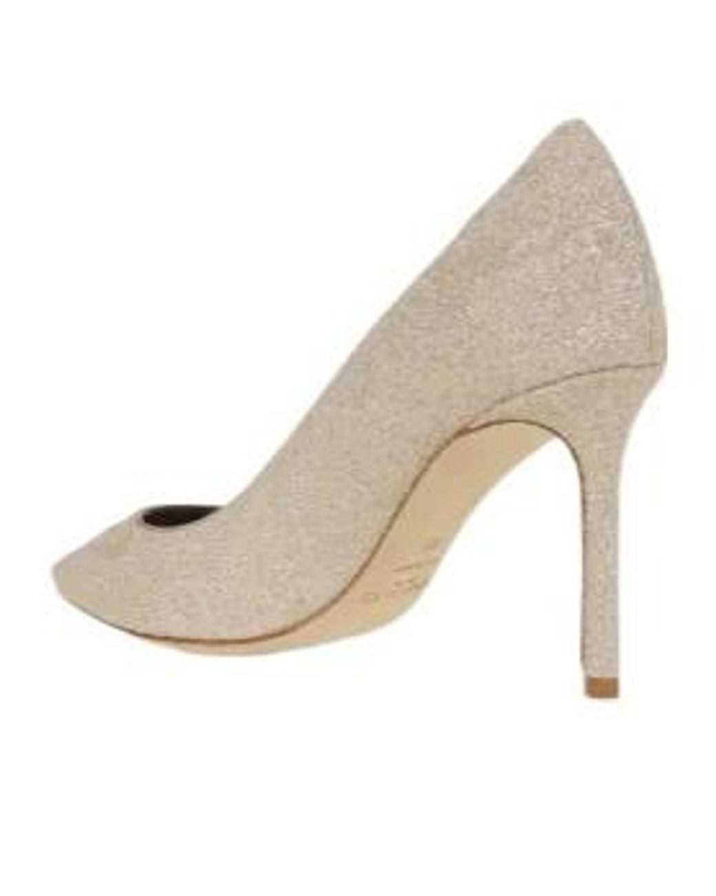 Jimmy Choo White Romy 85 Glitter Heeled Pumps