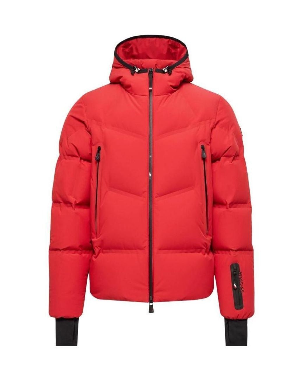 Moncler Red Angren Hooded Insulated Ski Jacket for men