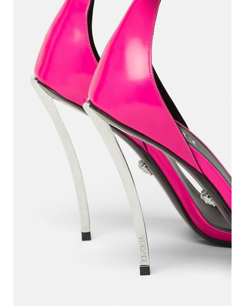 Versace Pink Pin-Point Ankle Strap Sandals