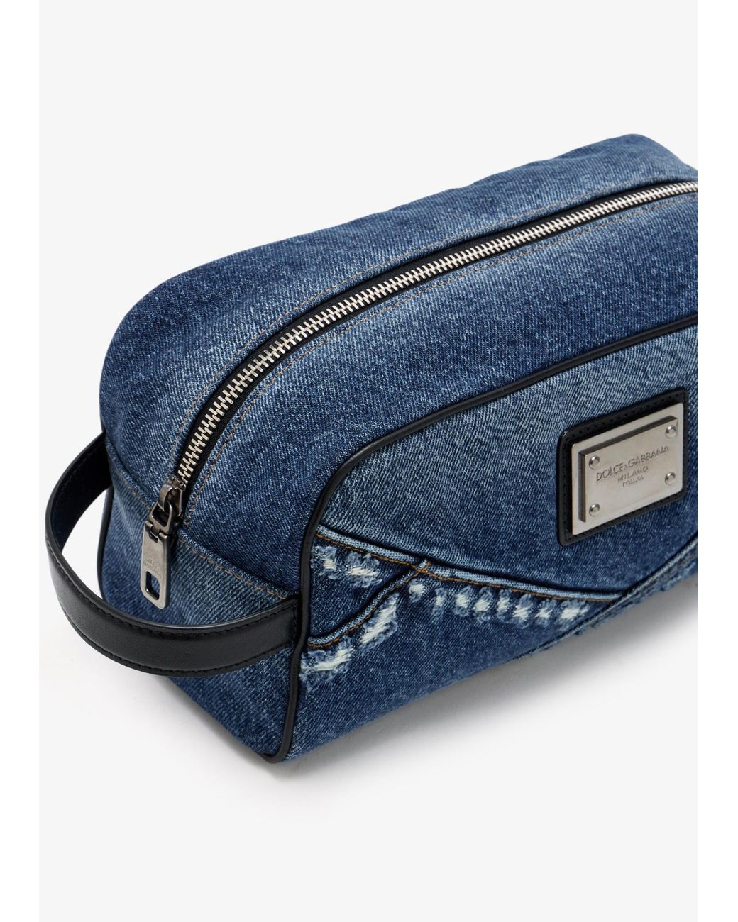 Dolce & Gabbana Blue Zip-Around Make Up Bag for men